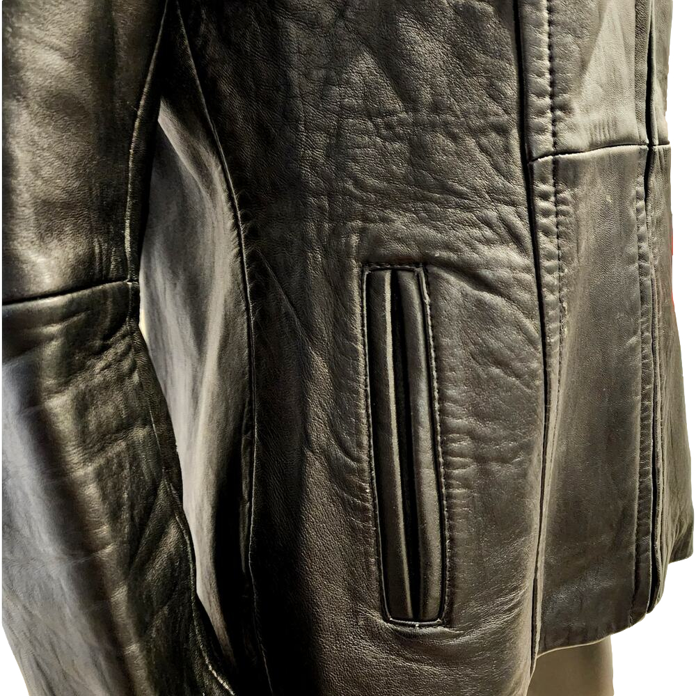 PETITE SOPHISTICATE WOMEN'S GENUINE LAMB LEATHER WING COLLAR ZIP JACKET - Picture 11 of 16